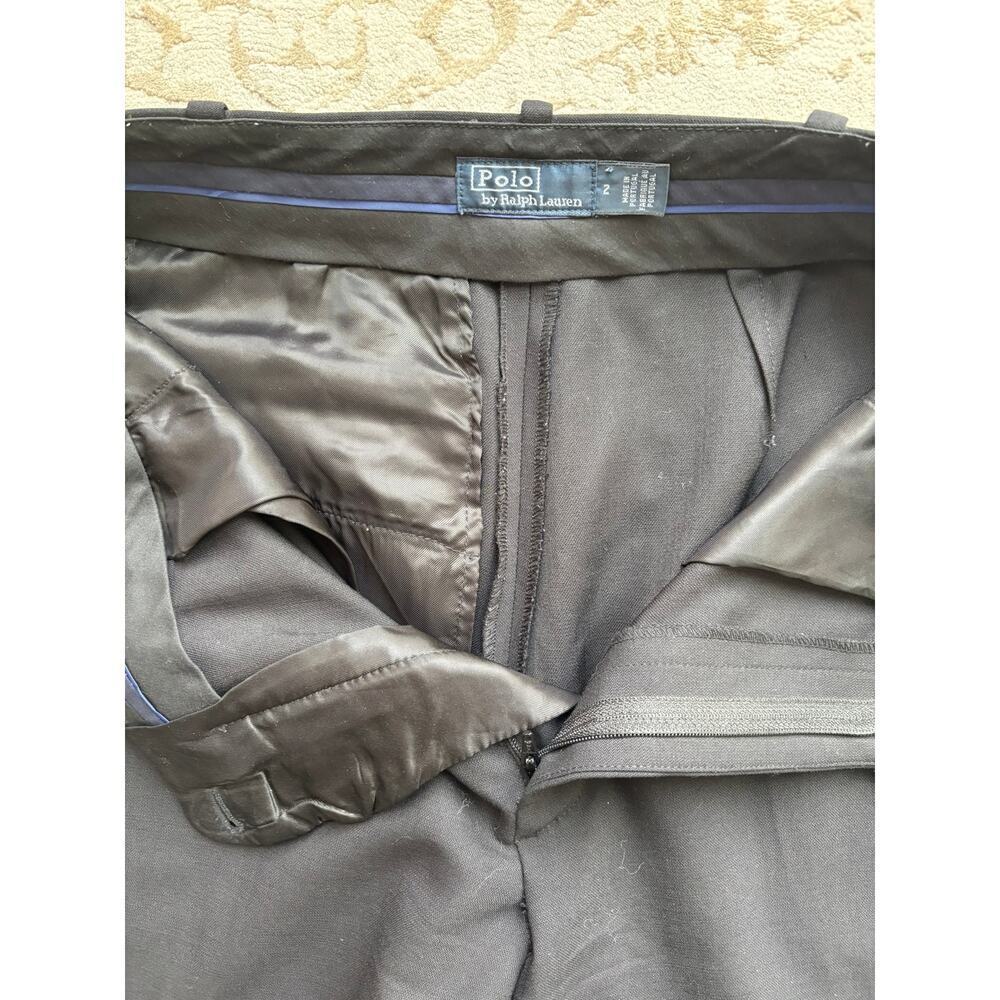 Polo Ralph Lauren Black Stretch Wool Wide Leg Dress Pants Women’s Size 2 - Picture 5 of 10
